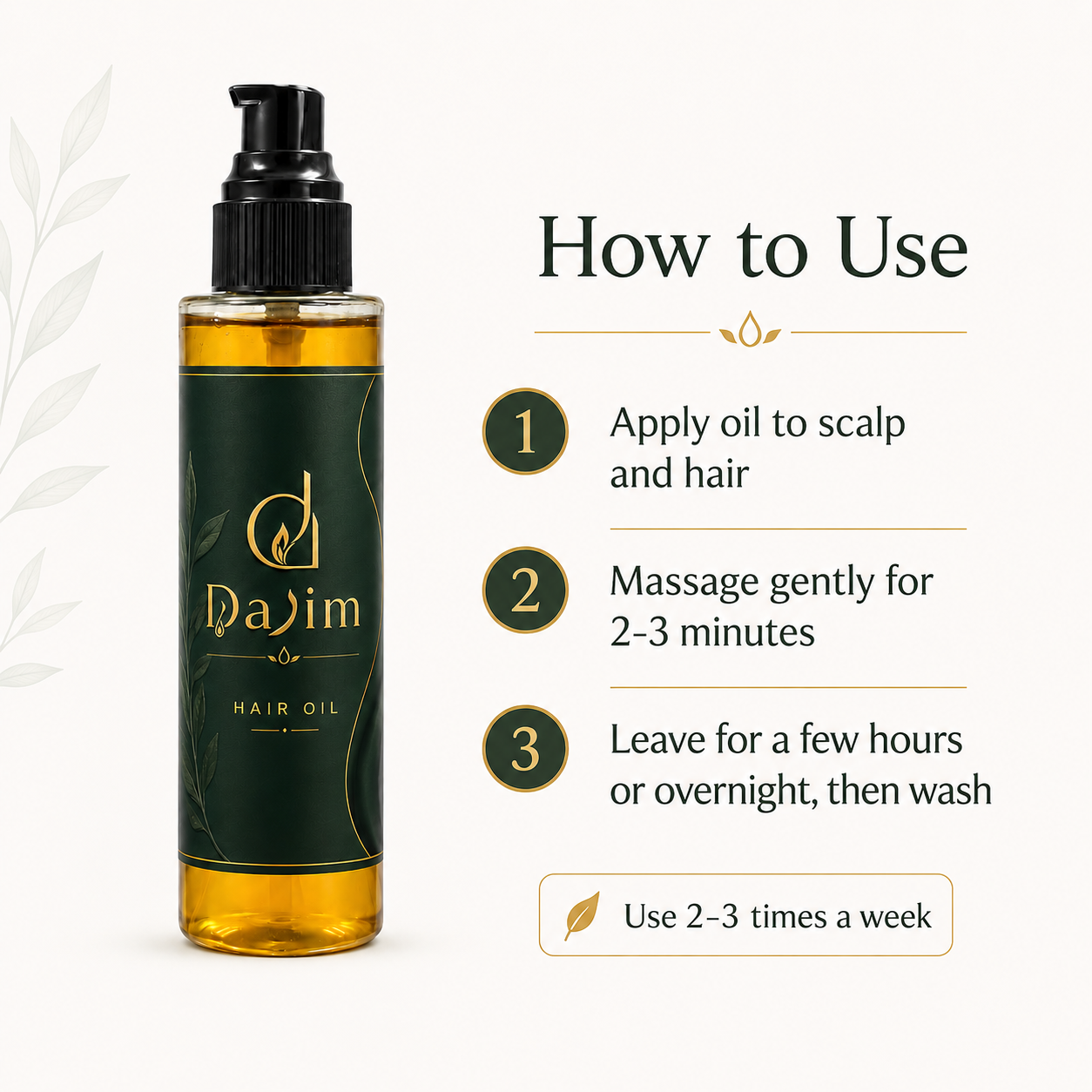 Darim 3-in-1 Hair Oil Bundle With 1 Silicon massager Free